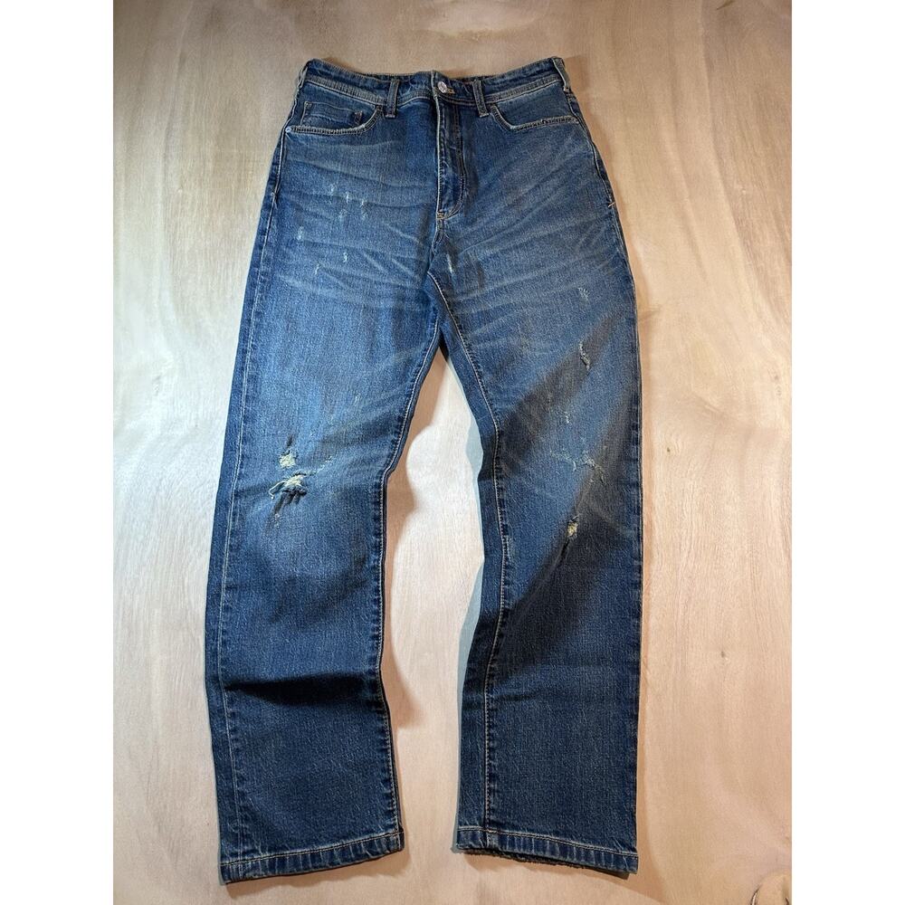 Anthropologie Pilcro “The Borrowed” 27T Distressed Mid Rise Boyfriend Jeans